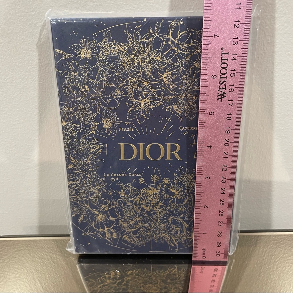 Dior Bag & Hardback Journal Book Holiday Navy Gold Dior Black Zip Mesh Pouch New - Picture 11 of 12